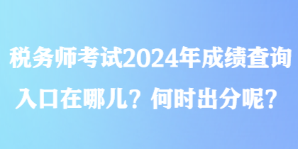 稅務(wù)師考試2024年成績(jī)查詢?nèi)肟谠谀膬?？何時(shí)出分呢？