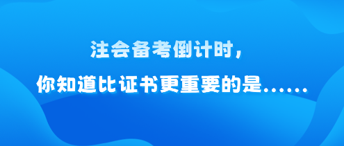 注會備考倒計時，你知道比證書更重要的是......