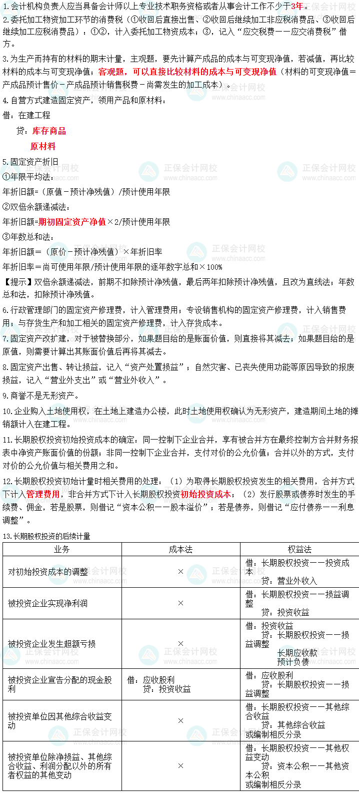 考前速記！10頁紙盤點中級會計職稱《中級會計實務》50個考點！立即收藏