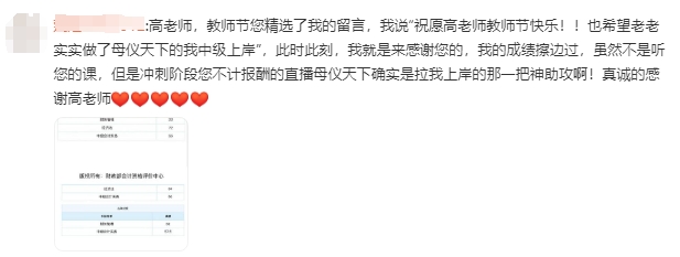 2024年中級會計考試出分啦！感謝高老師的母儀天下！