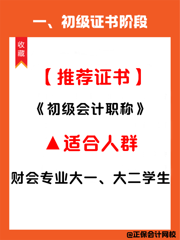 收藏！在校財會人考證順序！