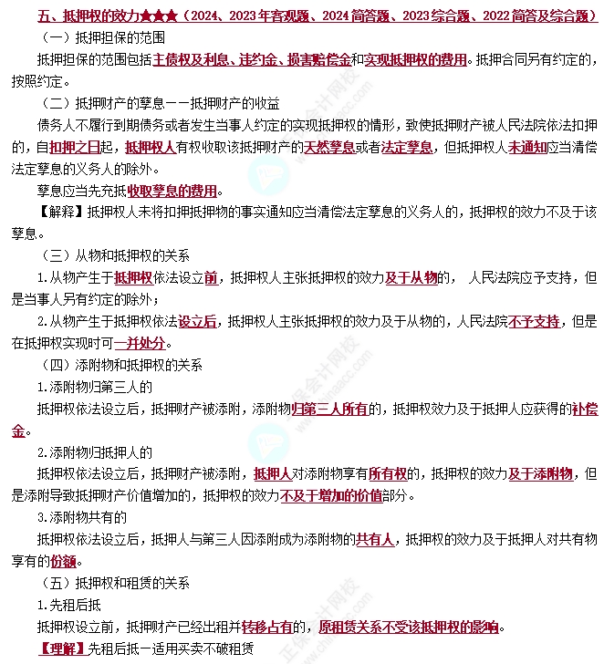抵押權(quán)的效力