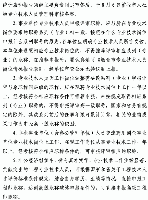 煙臺市高級職稱評審5