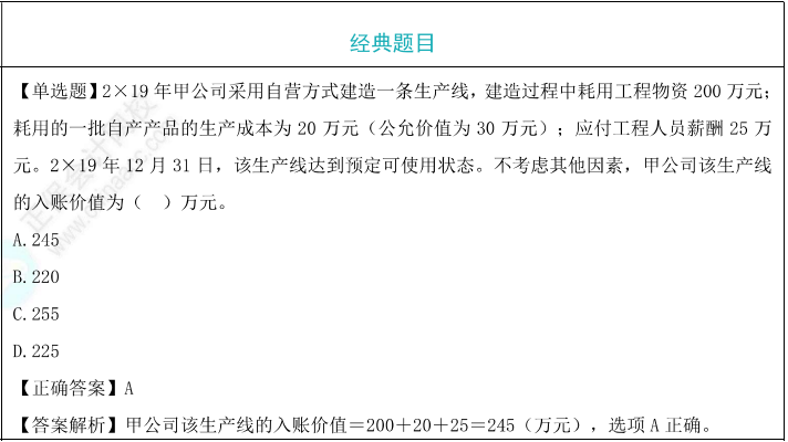 自營(yíng)方式建造固定資產(chǎn)題目