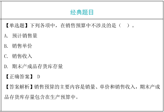 銷售預(yù)算題目
