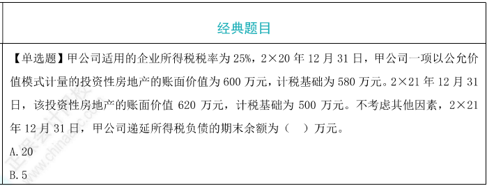 遞延所得稅的確認(rèn)和計(jì)量題目