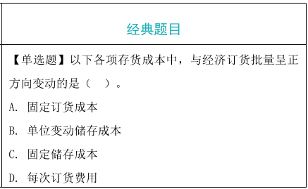 經(jīng)濟(jì)訂貨批量題目