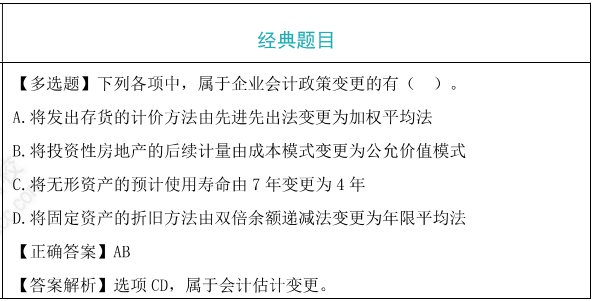 會(huì)計(jì)政策變更與會(huì)計(jì)估計(jì)變更題目